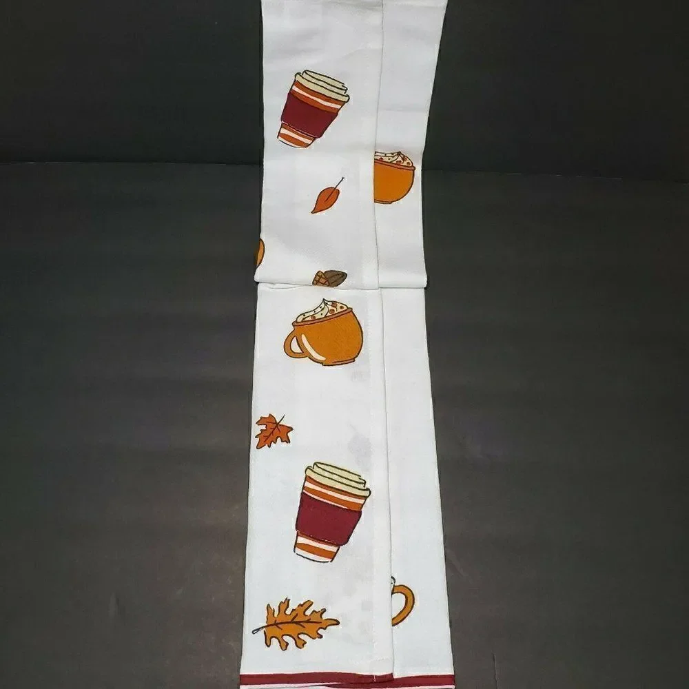 ‎Kitchen Tea Towels Pumpkin Spice Latte Halloween
